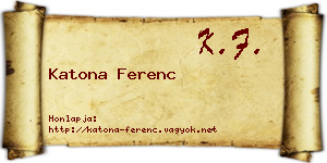 Katona Ferenc névjegykártya